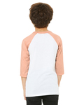 Bella + Canvas 3200Y Youth 3/4-Sleeve Baseball T-Shirt Back Thumbnail