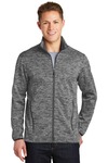 sport-tek jst30 posicharge ® electric heather soft shell jacket Front Thumbnail