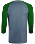 augusta sportswear 1506 youth wicking polyester 3/4 raglan sleeve t-shirt Back Thumbnail