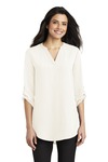 Port Authority LW701 Ladies 3/4-Sleeve Tunic Blouse Front Thumbnail