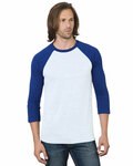 bayside ba9525 unisex 4.2 oz., triblend 3/4-sleeve raglan t-shirt Front Thumbnail