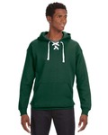 J America JA8830 Adult Sport Lace Hooded Sweatshirt Front Thumbnail