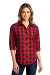 port authority lw670 ladies everyday plaid shirt Front Thumbnail
