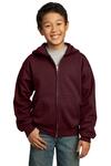 Port & Company PC90YZH Youth Core Fleece Full-Zip Hooded Sweatshirt Front Thumbnail