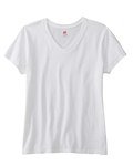 hanes s04v ladies perfect-t v-neck t-shirt Front Thumbnail