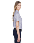 harriton m600sw ladies' short-sleeve oxford with stain-release Side Thumbnail