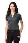 port authority l547 ladies silk touch™ performance colorblock stripe polo Front Thumbnail