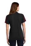 sport-tek lst685 ladies posicharge ® micro-mesh colorblock polo Back Thumbnail