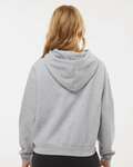 mv sport w21751 women's sueded fleece cropped hooded sweatshirt Back Thumbnail