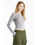 bella + canvas 1501be ladies' micro ribbed long sleeve baby tee Side Thumbnail