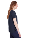 devon & jones dg20wb ladies' crownlux performance™ plaited rolled-sleeve top Side Thumbnail