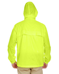 ultraclub 8929 adult full-zip hooded pack-away jacket Back Thumbnail