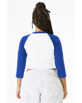 Bella + Canvas 1200 Ladies' Micro Ribbed 3/4 Raglan Baby Tee Back Thumbnail