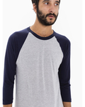 American Apparel BB453W Poly-Cotton 3/4-Sleeve Raglan T-Shirt Front Thumbnail