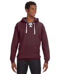 J America JA8830 Adult Sport Lace Hooded Sweatshirt Front Thumbnail