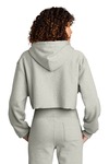 champion rw01w women's reverse weave ® cropped cut-off hooded sweatshirt Back Thumbnail