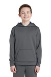 sport-tek yst235 youth sport-wick ® fleece colorblock hooded pullover Front Thumbnail