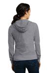 district dt2100 women's fitted jersey full-zip hoodie Back Thumbnail