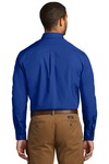 Port Authority W100 Long Sleeve Carefree Poplin Shirt Back Thumbnail