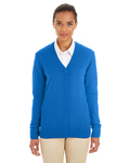 harriton m425w ladies' pilbloc™ v-neck button cardigan sweater Side Thumbnail