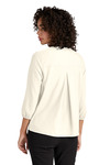 mercer+mettle mm2011 women's stretch crepe 3/4-sleeve blouse Back Thumbnail