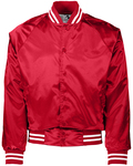 augusta sportswear 3610 satin baseball jacket/striped trim Front Thumbnail