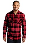 port authority w668 plaid flannel shirt Front Thumbnail