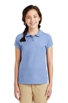 port authority yg503 girls silk touch ™ peter pan collar polo Front Thumbnail
