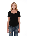 startee st1019 ladies' 3.5 oz., 100% cotton u-neck t-shirt Side Thumbnail