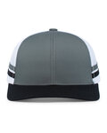 Pacific Headwear P115 Low-Profile Stripe Trucker Cap Front Thumbnail