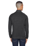 j america ja8869 adult triblend fleece quarter-zip Back Thumbnail