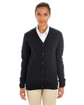 harriton m425w ladies' pilbloc™ v-neck button cardigan sweater Side Thumbnail