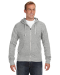 J America JA8872 Adult Triblend Full-Zip Fleece Hooded Sweatshirt Front Thumbnail