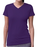 LAT 3507 Ladies' V-Neck Fine Jersey T-Shirt Front Thumbnail