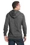 district dt192 young mens marled fleece full-zip hoodie Back Thumbnail