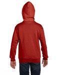 Hanes P480 Youth EcoSmart ® Full-Zip Hooded Sweatshirt Back Thumbnail