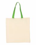 Q-Tees QTB6000 Economical Tote with Contrast-Color Handles Back Thumbnail