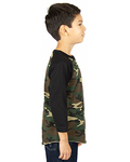 shaka wear shragcy youth 6 oz., 3/4-sleeve camo raglan t-shirt Side Thumbnail
