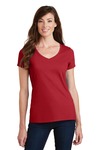 port & company lpc450v ladies fan favorite v-neck tee Front Thumbnail