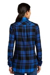 port authority lw668 ladies plaid flannel tunic Back Thumbnail