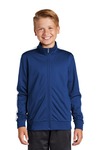 Sport-Tek YST94 Youth Tricot Track Jacket Front Thumbnail