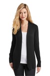 port authority lsw289 ladies open front cardigan sweater Front Thumbnail