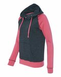 mv sport w17127 women’s harper raglan hooded sweatshirt Side Thumbnail