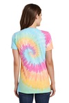 port & company lpc147v ladies tie-dye v-neck tee Back Thumbnail