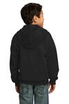 port & company pc90yzh youth core fleece full-zip hooded sweatshirt Back Thumbnail