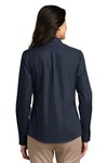 Port Authority LW100 Ladies Long Sleeve Carefree Poplin Shirt Back Thumbnail