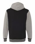 independent trading co. ind45uvz unisex varsity full-zip hooded sweatshirt Back Thumbnail