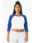 Bella + Canvas 1200 Ladies' Micro Ribbed 3/4 Raglan Baby Tee Front Thumbnail
