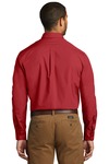 port authority w100 long sleeve carefree poplin shirt Back Thumbnail
