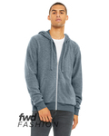 bella + canvas 3339c adult sueded fleece full zip hooded sweatshirt Front Thumbnail